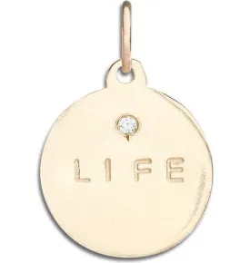 "Life" Disk Charm With Diamond