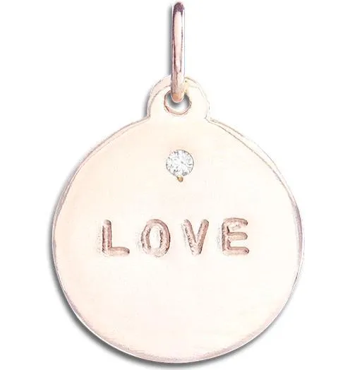 "Love" Disk Charm With Diamond