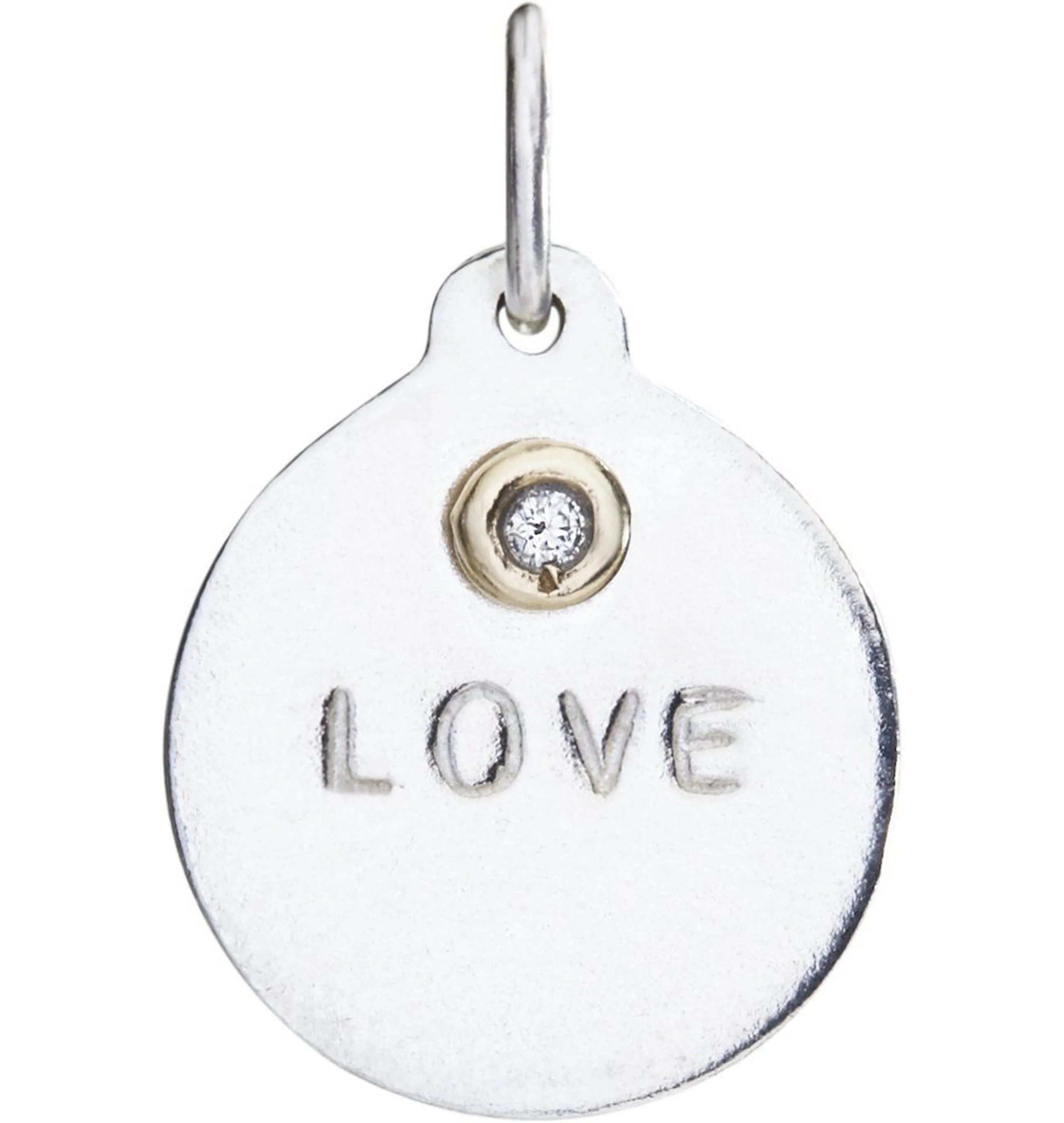 "Love" Disk Charm With Diamond