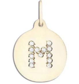 "M" Alphabet Charm Pavé Diamonds