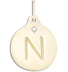 "N" Alphabet Charm With Diamond