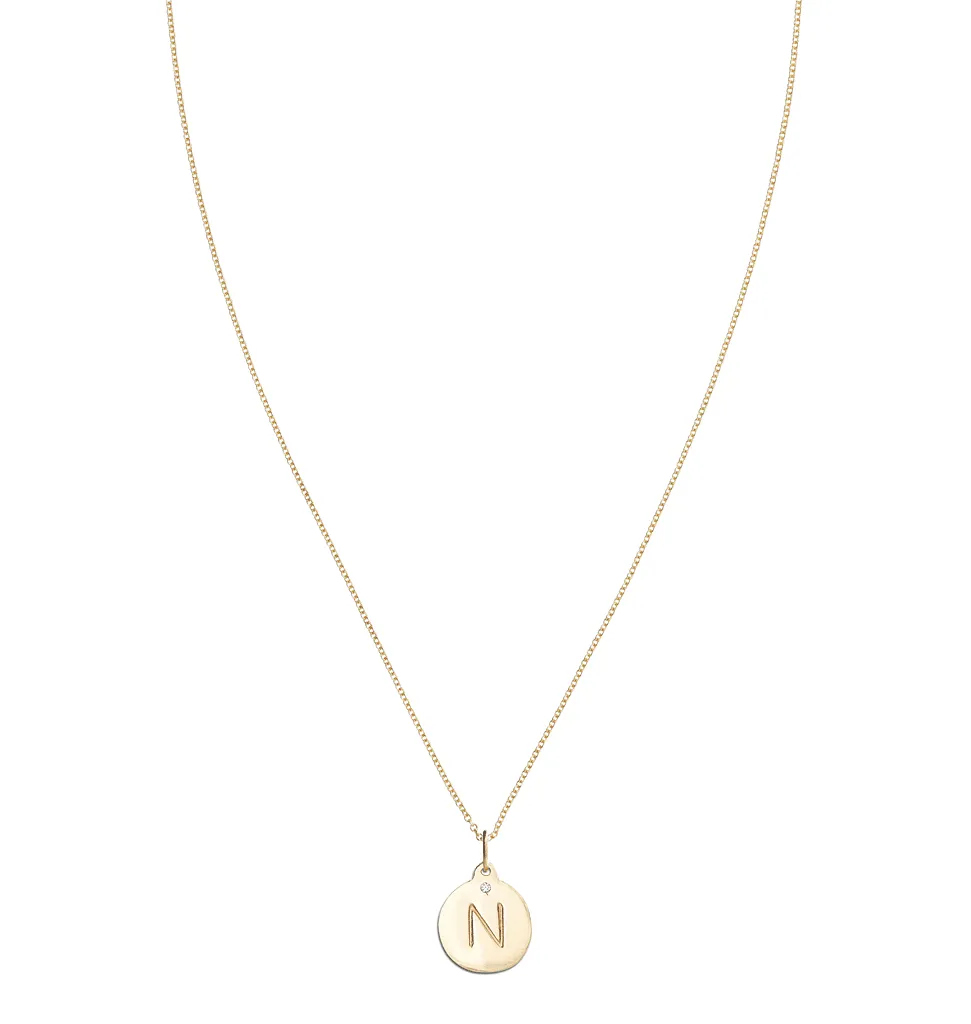 "N" Alphabet Charm With Diamond