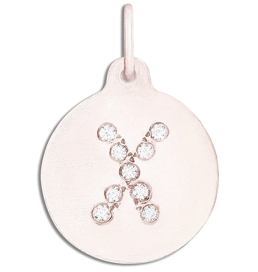 "X" Alphabet Charm Pavé Diamonds