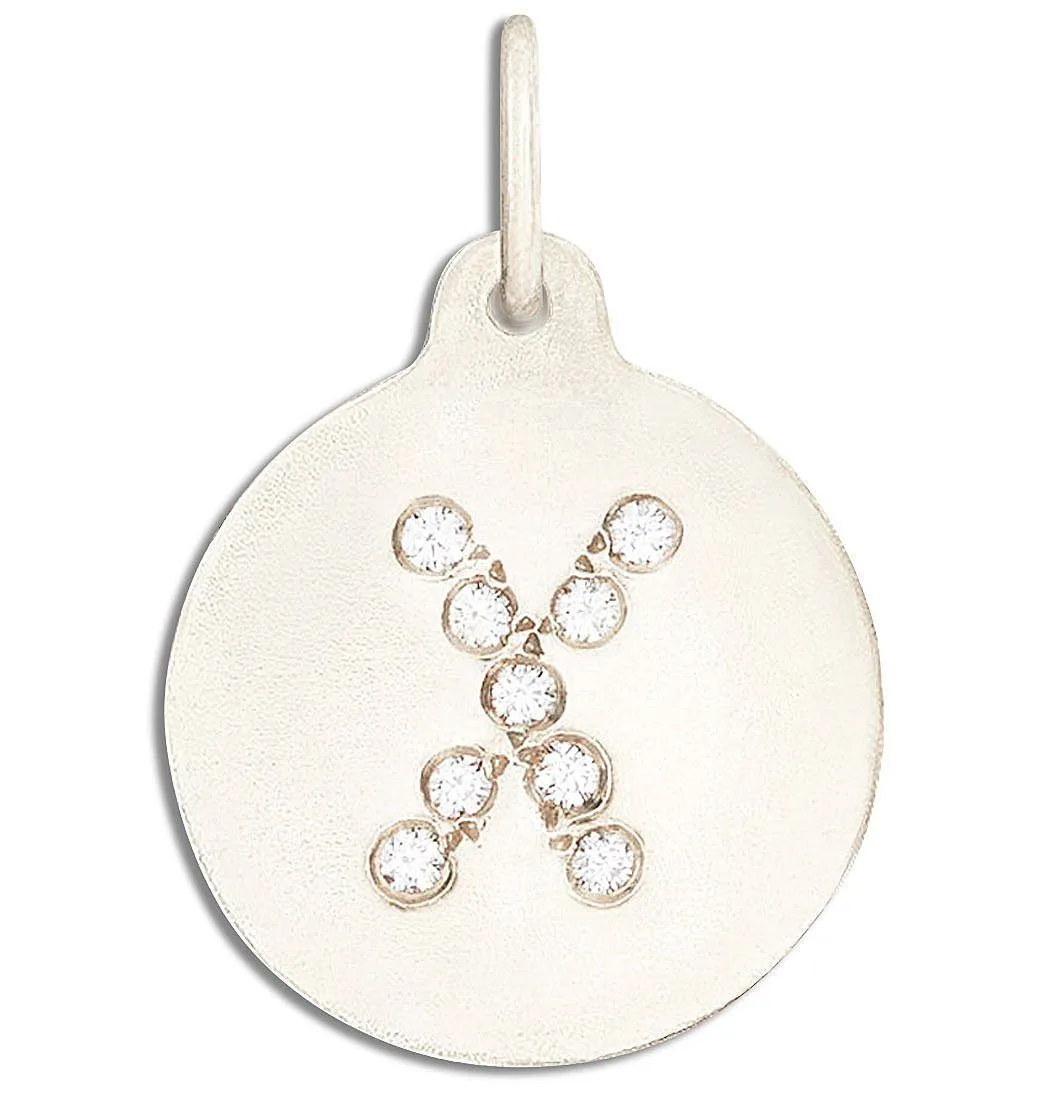 "X" Alphabet Charm Pavé Diamonds