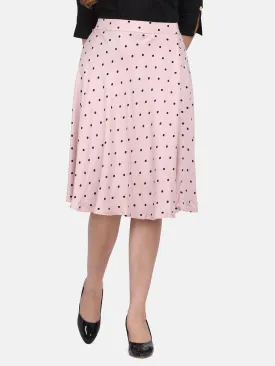 Rayon Polka Dot Skirt - Blush Pink