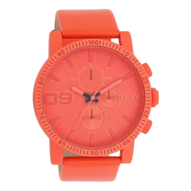 Red orange OOZOO watch with red orange leather strap - C11219