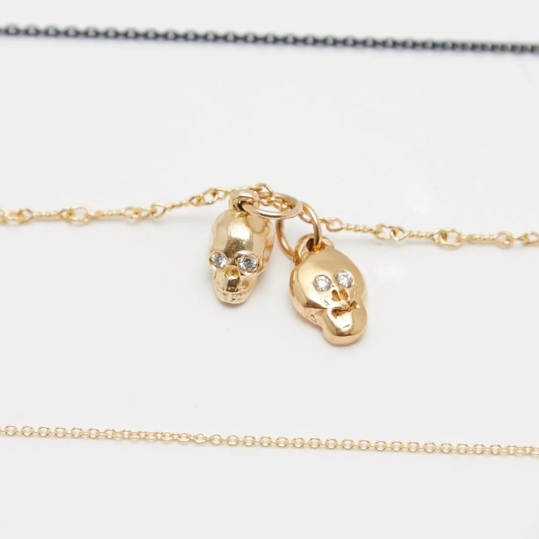 Skull Mini Charm With Diamonds