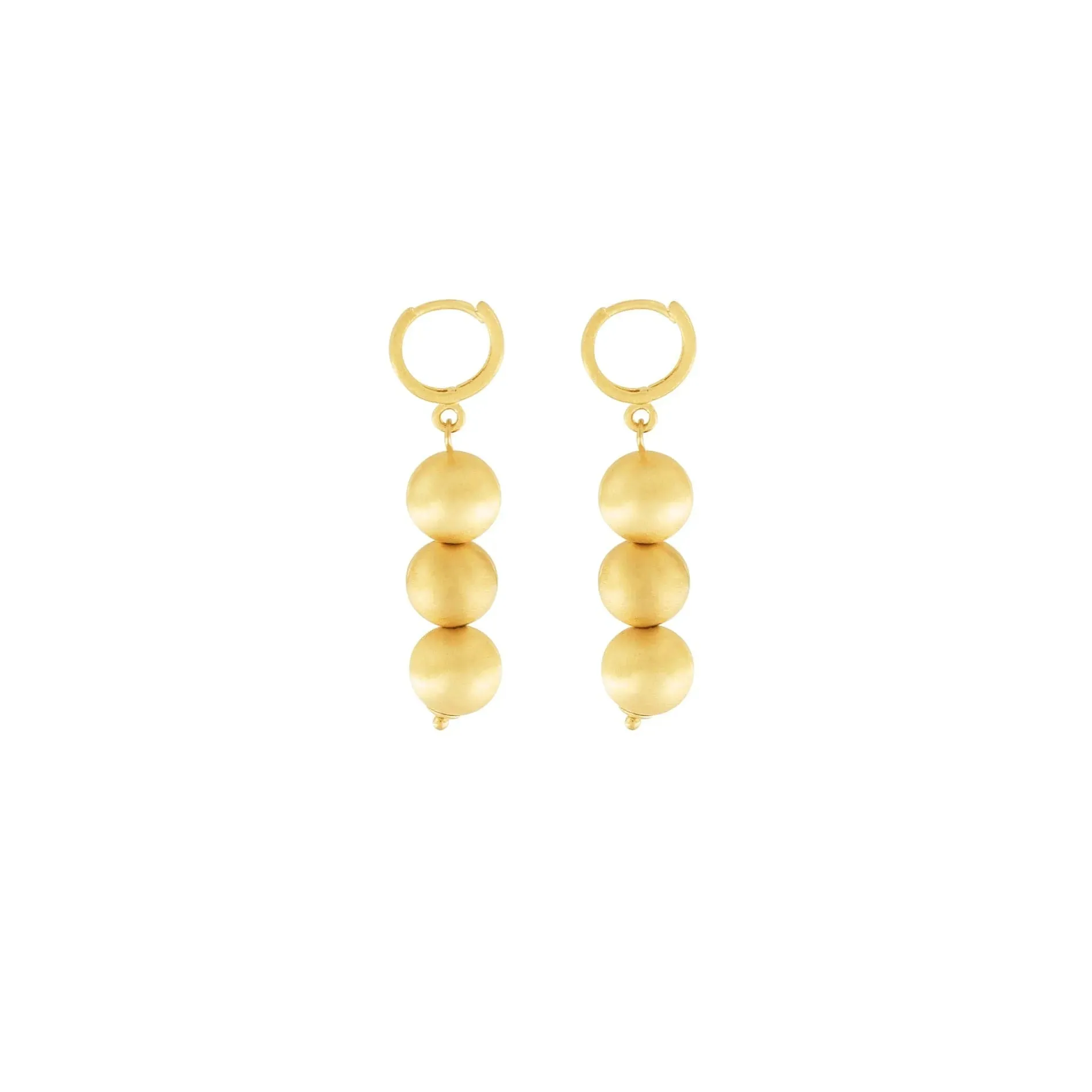 Tabitha Long 3 Ball Earring Gold Plating