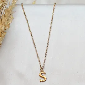 TFC Small Letter S - Gold Plated Pendant Necklace