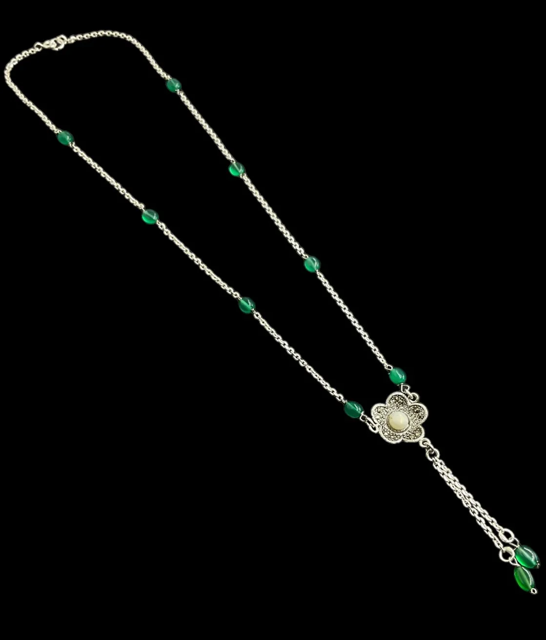 The Amukta Silver Tassel Necklace