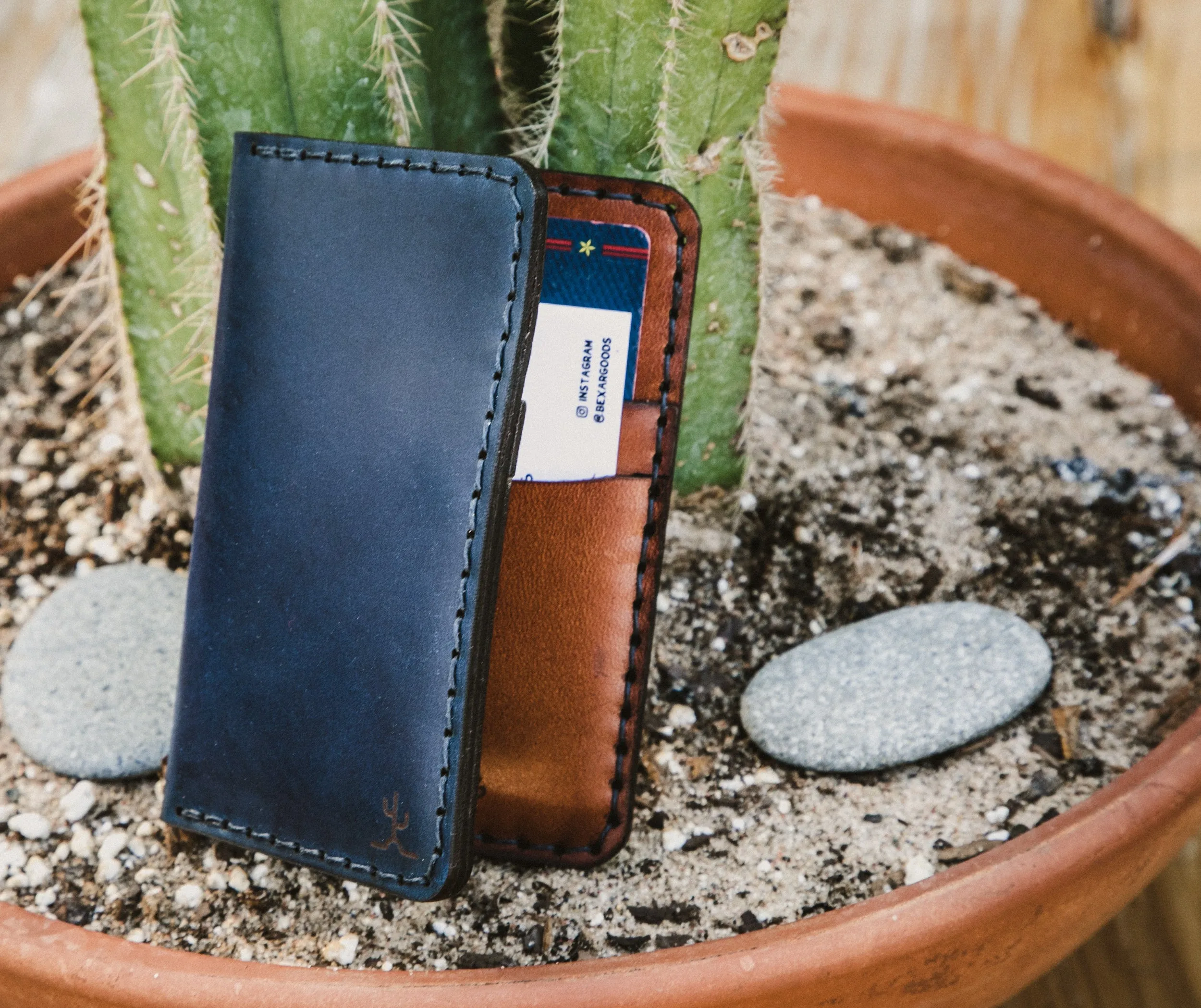 Vertical Wallet // Indigo Blue Cordovan